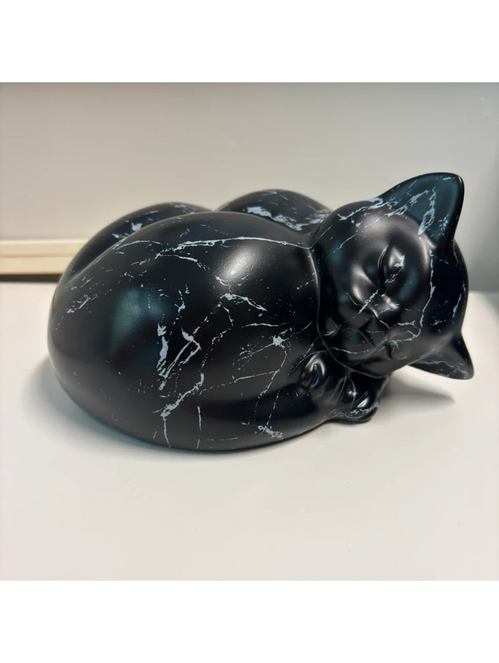 Sleeping Cat Urn Black & White Memento